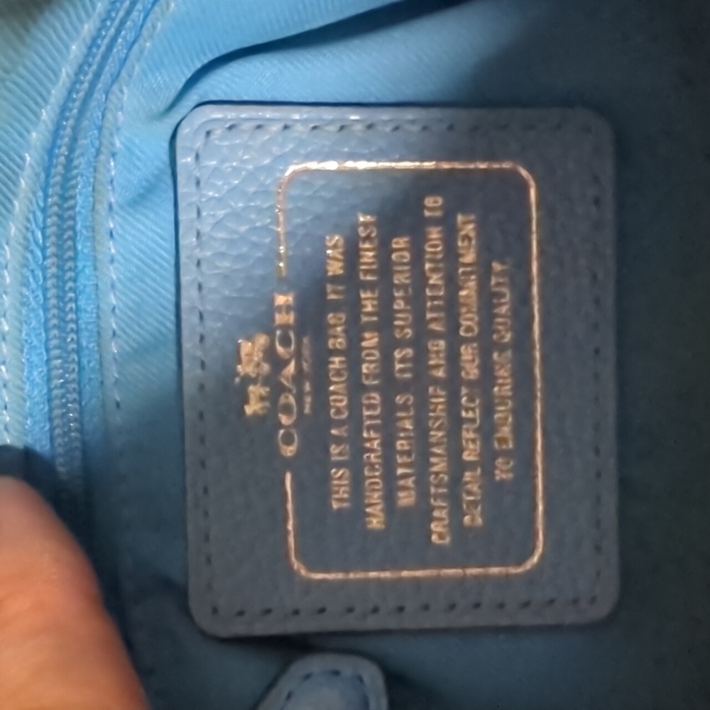 Coach Azure Bag With Silver Hardware And Coach Tag - Picture 7 of 12
